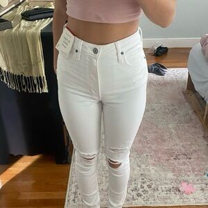 White ripped skinny jeans